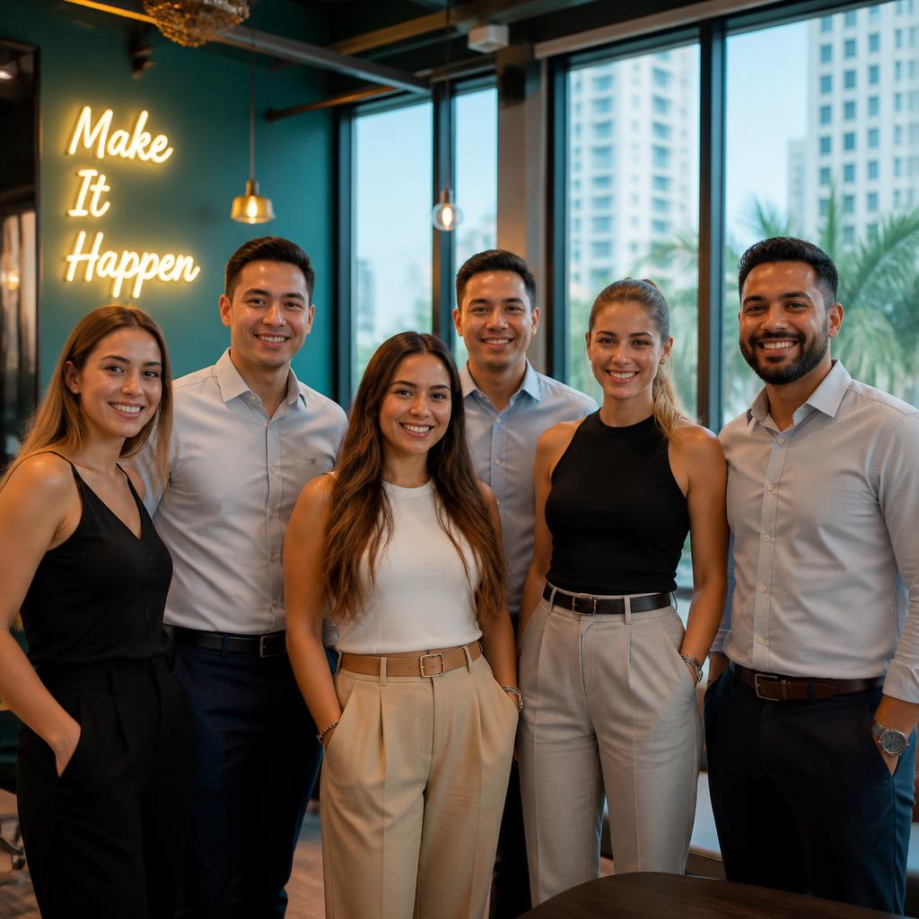 Miami Vybe associates on a Miami street before a campaign day