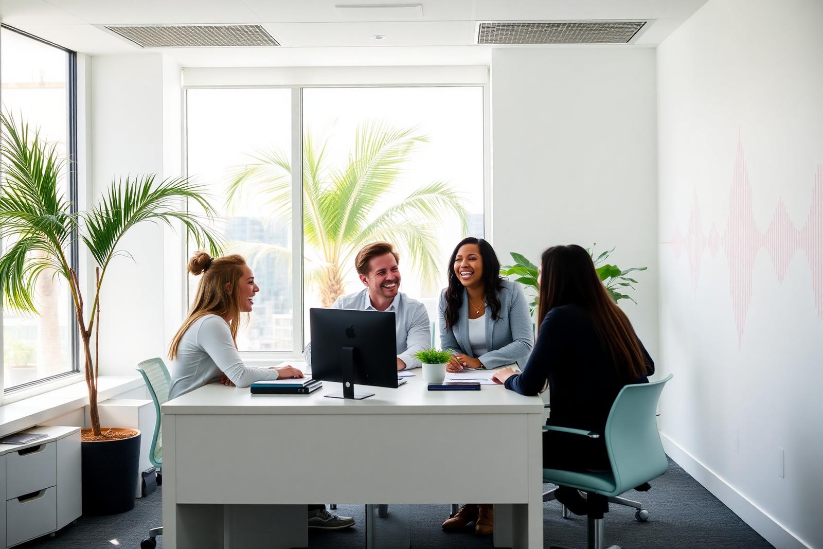 Miami Vybe team energized in a bright Brickell office