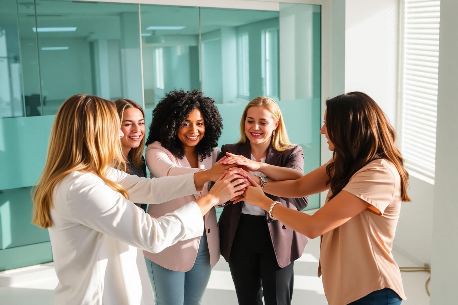 Team gathered in a light-filled Miami office