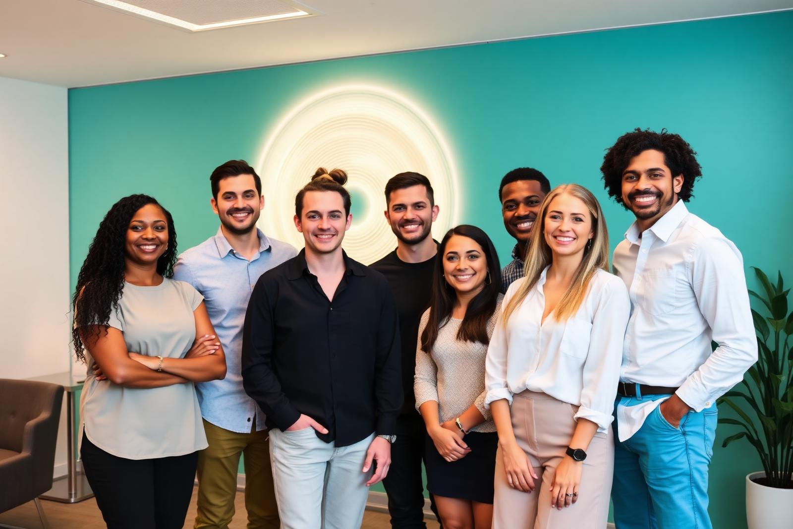 Team celebrating a win in the Miami office